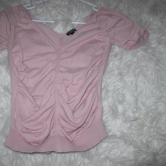 🔴🔴🔴SOLD🔴🔴🔴Express Women's Short Sleeve pink date night Top Shirt Size : S EUC - Picture 5 of 8